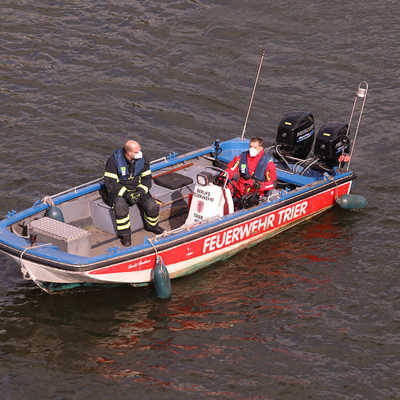Das Mehrzweckboot St. Barbara ist das Standardboot für Rettungseinsätze auf der Mosel im Trierer Stadtgebiet. 