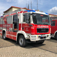 Das Löschgruppenfahrzeug für den Katastrophenschutz (LF 20 KatS) der Freiwilligen Feuerwehr Biewer.
