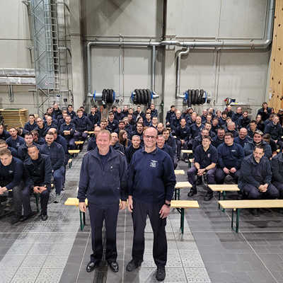 Johannes Haag (links), Wehrführer in Olewig, ist alter und neuer Obmann der Freiwilligen Feuerwehren in Trier. Zu seinem Stellvertreter wählten die Vertreter der Löschzüge den Kürenzer Wehrführer Stephan Kuhn (rechts).